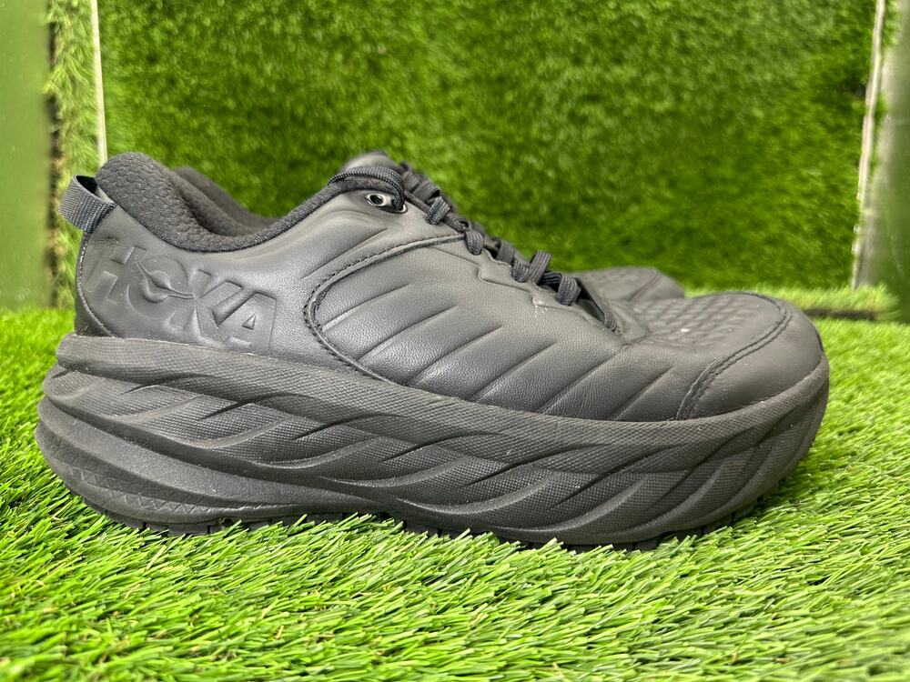 Hoka One One Bondi SR 1110520-BBLC Athletic Sneaker Men's 9 Black Leather Sports